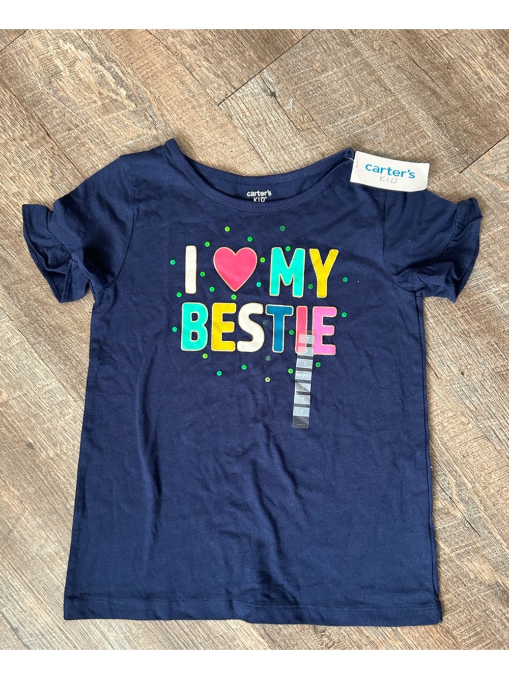 🌸 $10 SALE 🌸 Carter's Navy Tee with Multicolor 'I ♥ My Bestie' Graphic